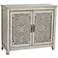 Weathered White 44" Wide Carved 2-Door Console Cabinet