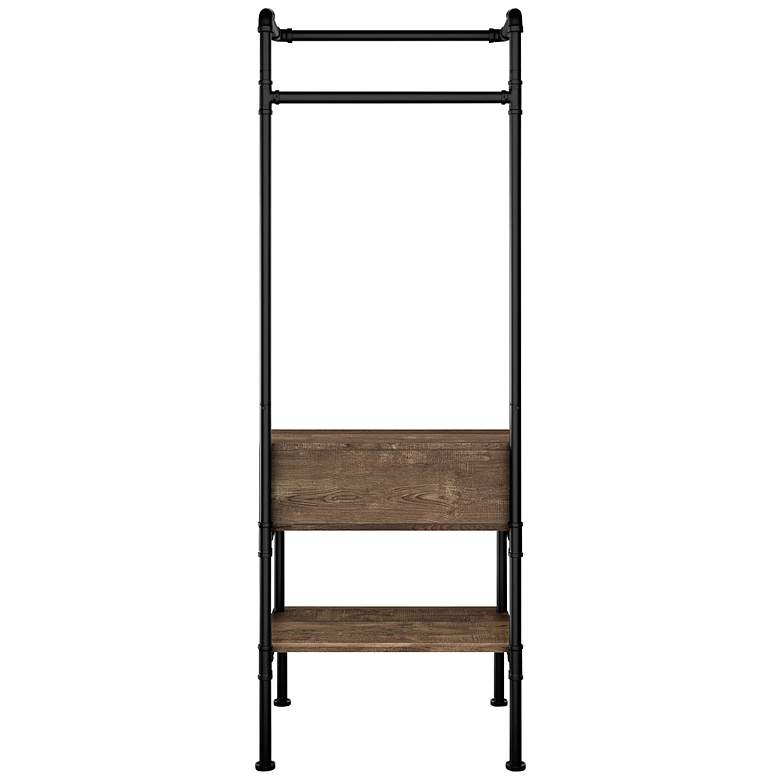Image 5 Weatley 24 1/4" Wide Oak Black 2-Bar Shelf Clothing Rack more views