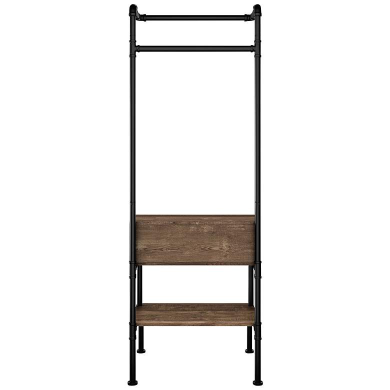 Image 5 Weatley 24 1/4 inch Wide Oak Black 2-Bar Shelf Clothing Rack  more views