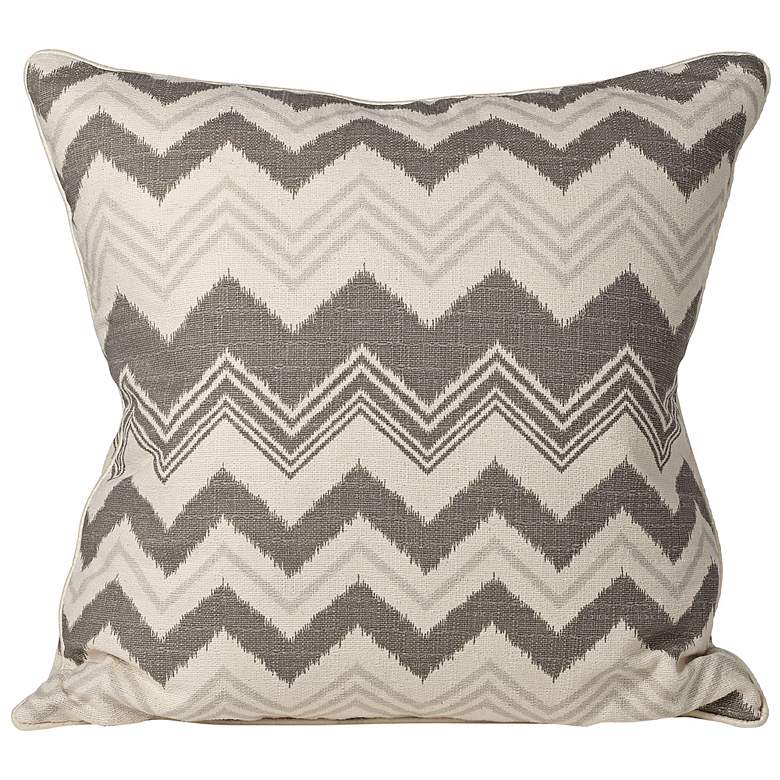 Image 1 Weave 20 inch Square Chevron Stripe Grey Throw Pillow