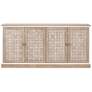 Weave 74" Wide Smoke Gray Oak Wood 4-Door Media Sideboard