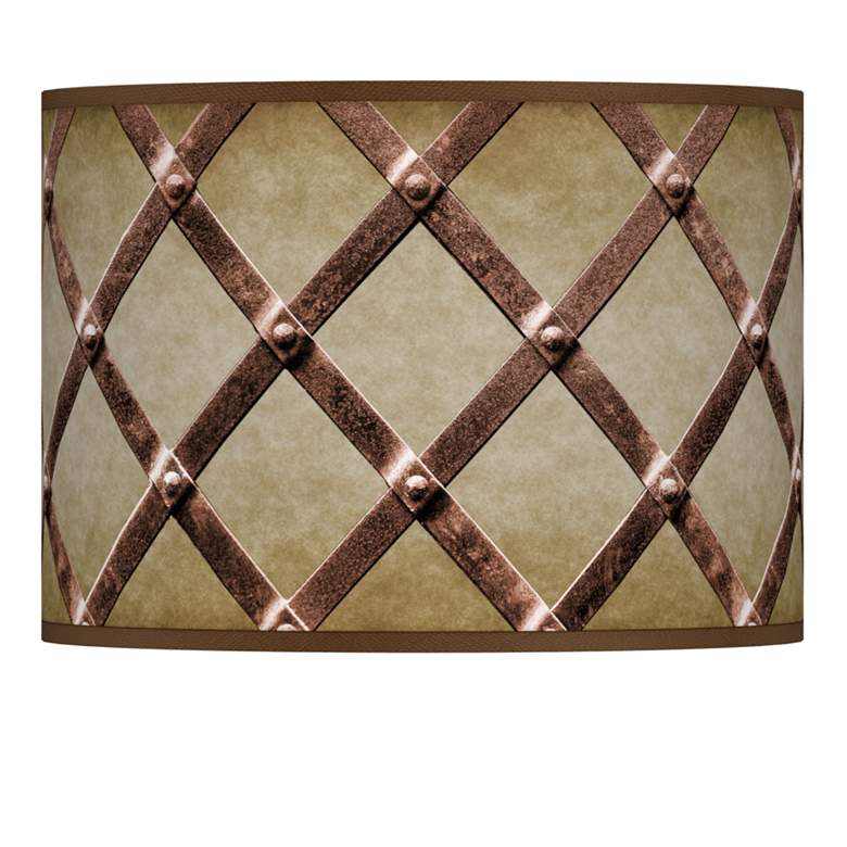 Image 1 Weave Printed Rustic Pattern Giclee Glow Lamp Shade 13.5x13.5x10 (Spider)