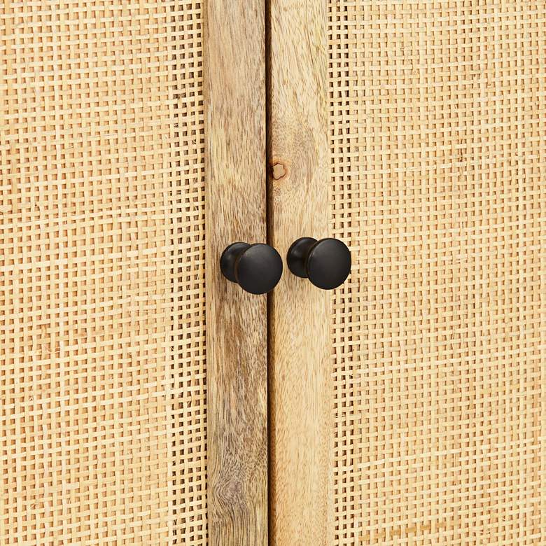 Image 6 Weaved 34" Wide Black 2-Door Accent Chest more views