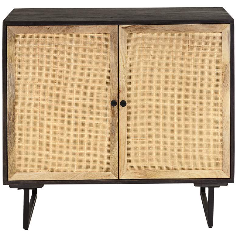 Image 7 Weaved 34" Wide Black 2-Door Accent Chest more views