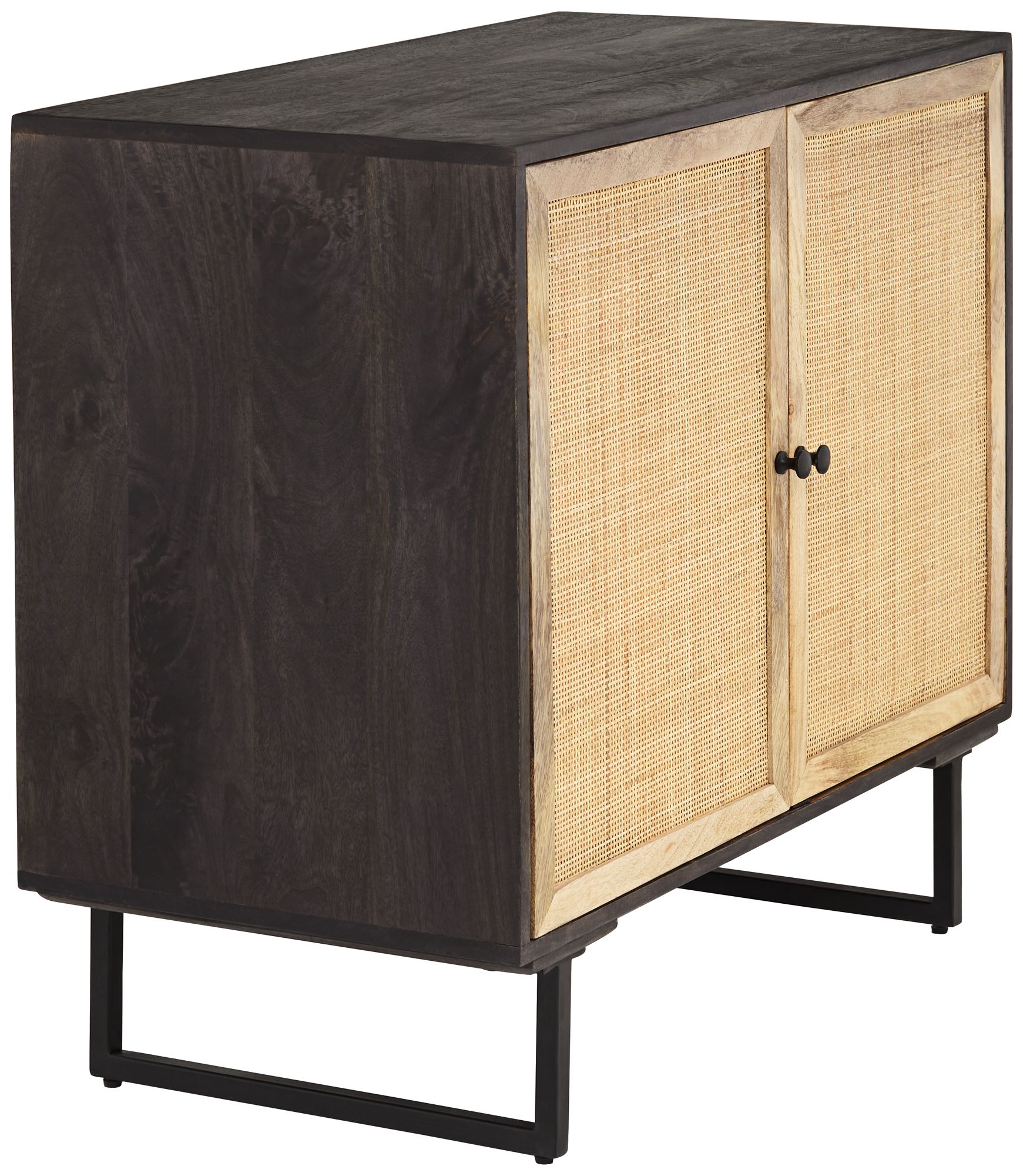 Weaved 34" Wide Black 2-Door Accent Chest in scene