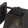 3_Weaver 10 3/4" High Black Faux Rattan Wall Light more views