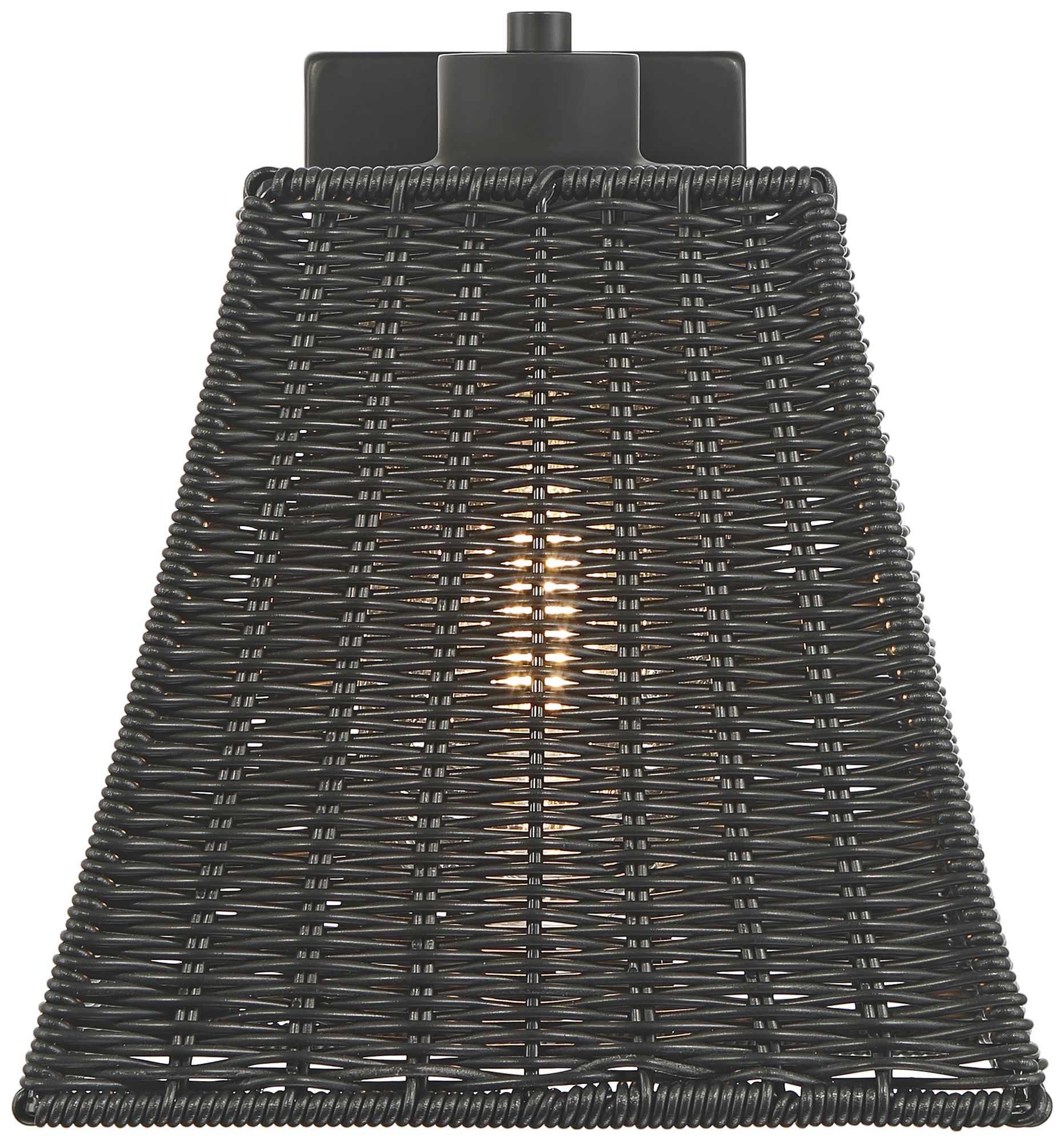 Image 5 Weaver 10 3/4" High Black Faux Rattan Wall Light more views