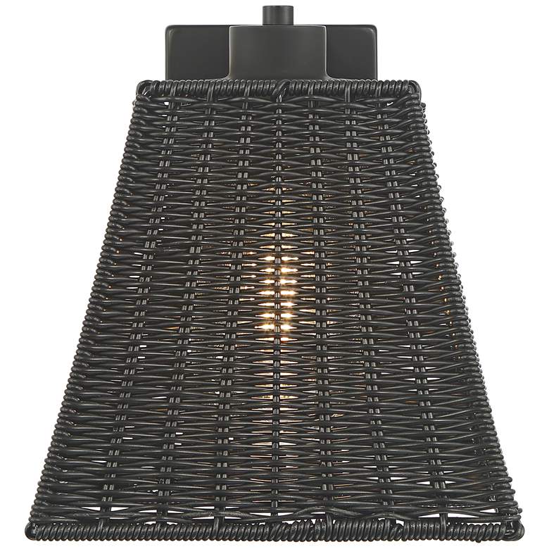 Image 5 Weaver 10 3/4" High Black Faux Rattan Wall Light more views