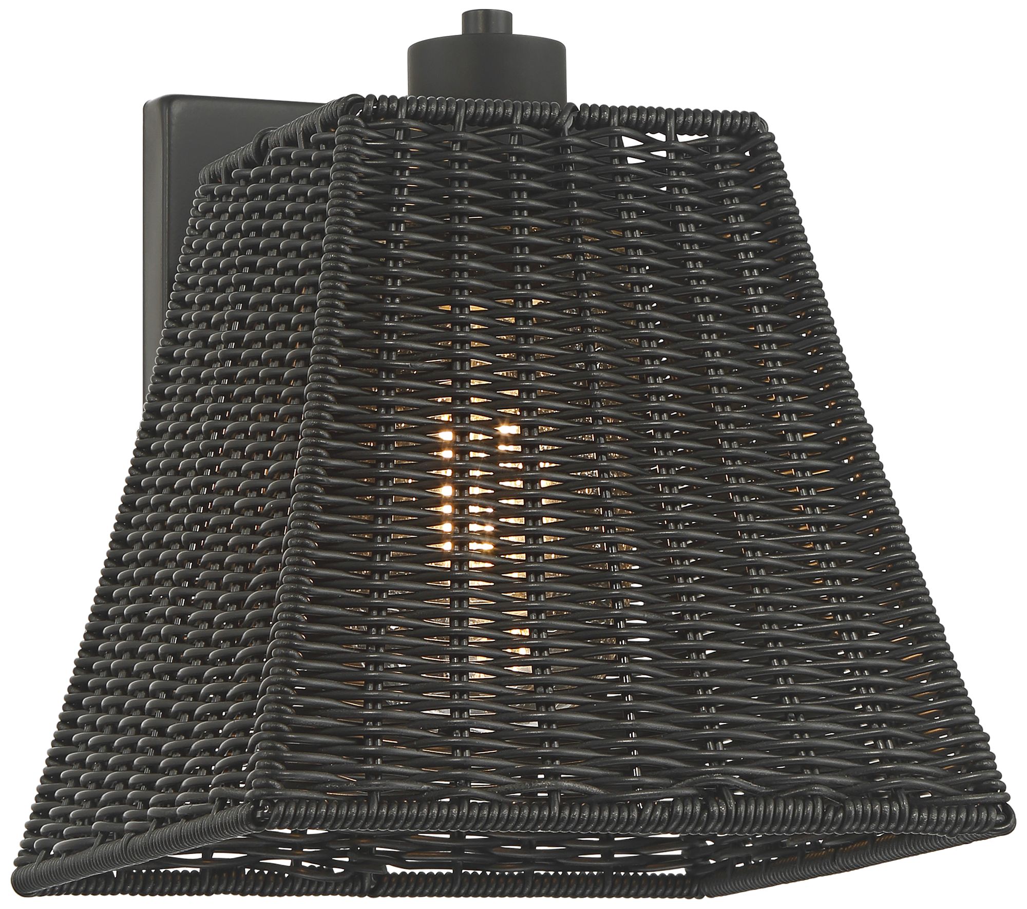Image 6 Weaver 10 3/4" High Black Faux Rattan Wall Light more views