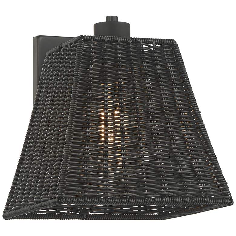 Image 6 Weaver 10 3/4" High Black Faux Rattan Wall Light more views