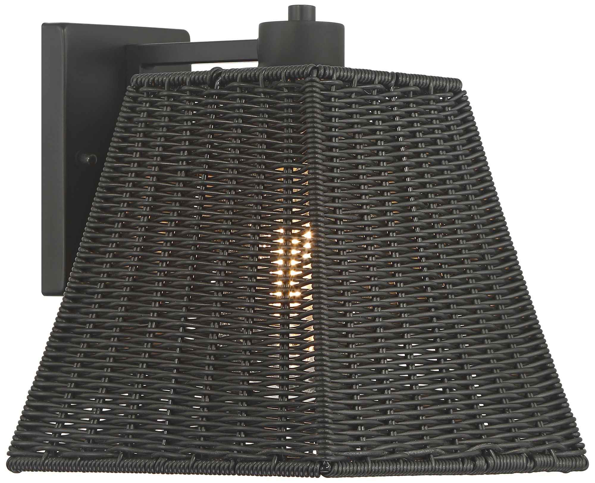 Image 7 Weaver 10 3/4" High Black Faux Rattan Wall Light more views