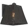 Weaver 10 3/4" High Black Faux Rattan Wall Light