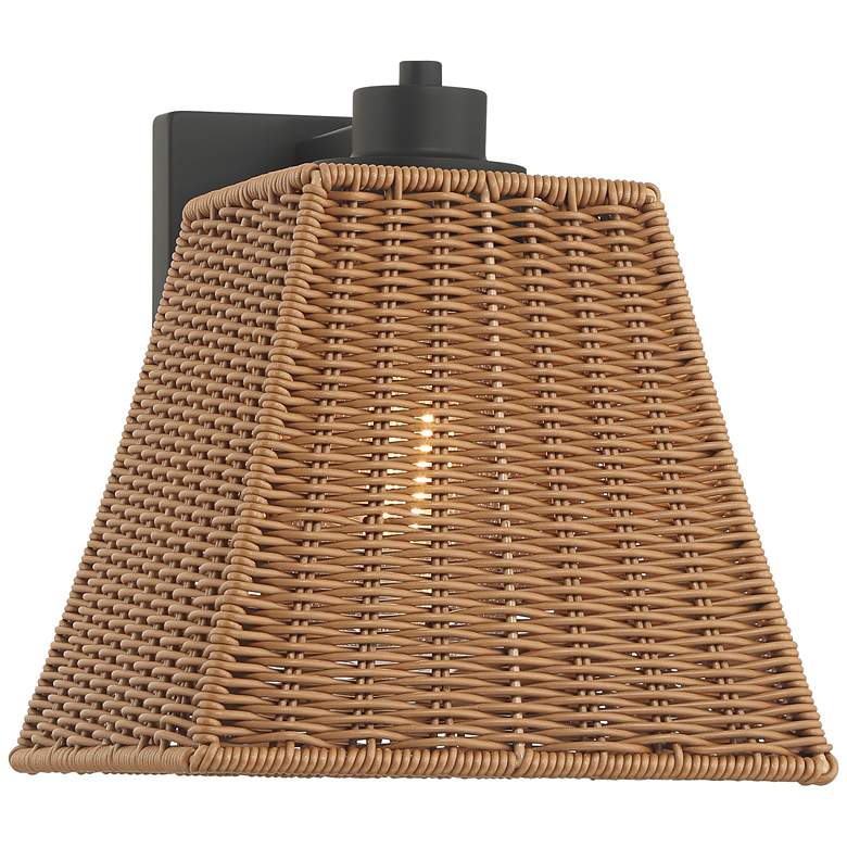 Image 2 Weaver 10 3/4" High Brown Faux Rattan Wall Light