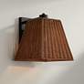 1_Weaver 10 3/4" High Brown Faux Rattan Wall Light