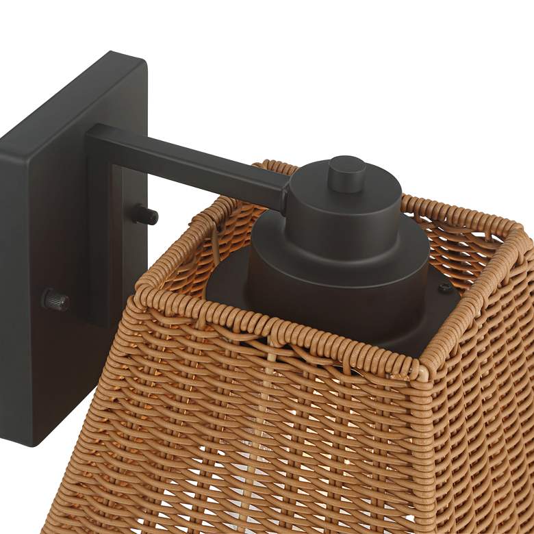 Image 3 Weaver 10 3/4" High Brown Faux Rattan Wall Light more views