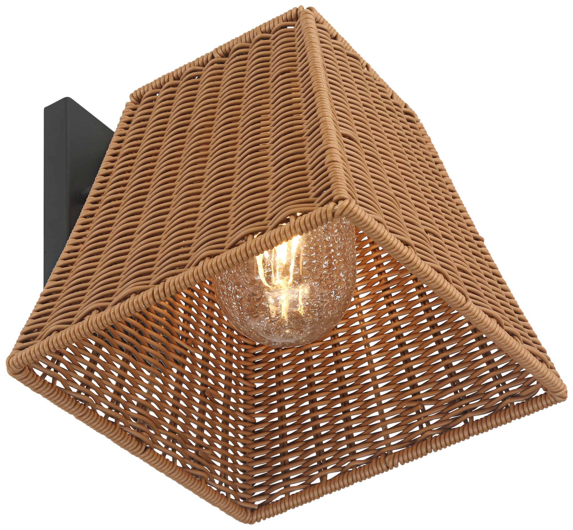 Image 4 Weaver 10 3/4" High Brown Faux Rattan Wall Light more views