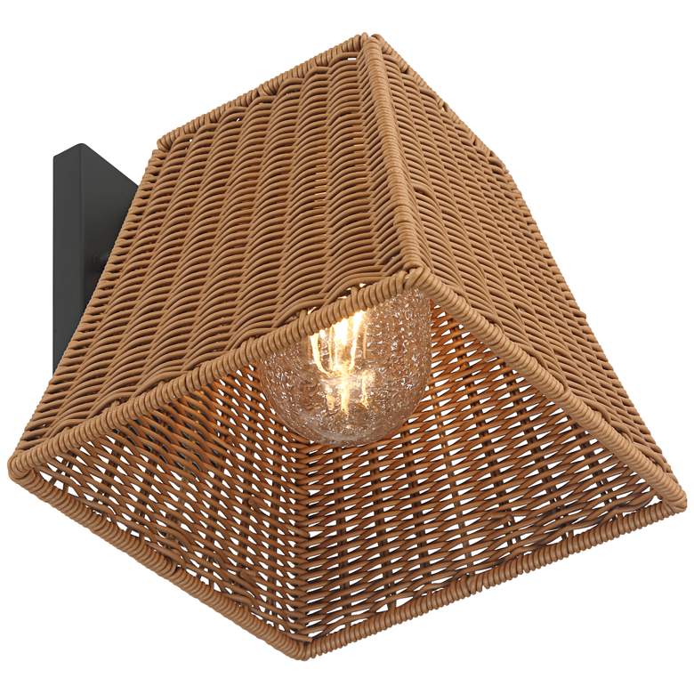 Image 4 Weaver 10 3/4" High Brown Faux Rattan Wall Light more views