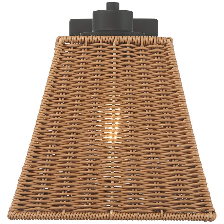 Image 5 Weaver 10 3/4" High Brown Faux Rattan Wall Light more views