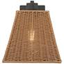 5_Weaver 10 3/4" High Brown Faux Rattan Wall Light more views