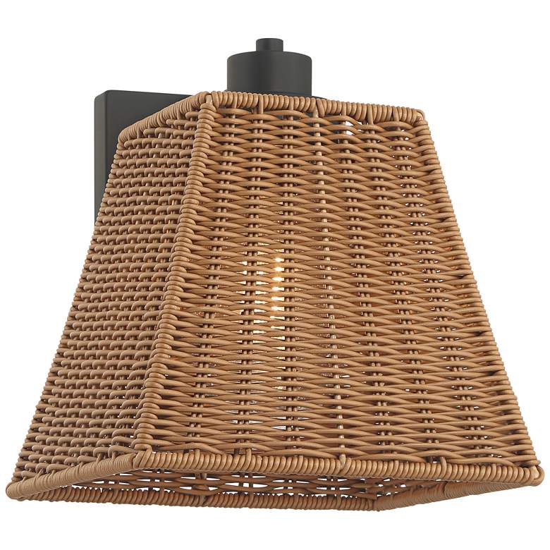 Image 6 Weaver 10 3/4" High Brown Faux Rattan Wall Light more views