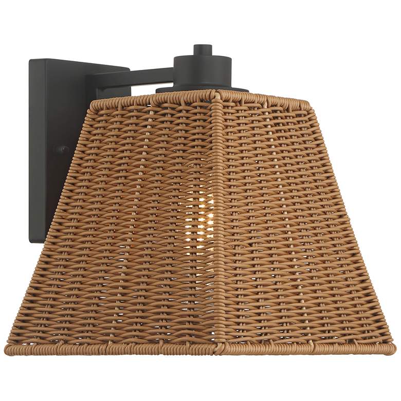 Image 7 Weaver 10 3/4" High Brown Faux Rattan Wall Light more views