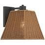 7_Weaver 10 3/4" High Brown Faux Rattan Wall Light more views