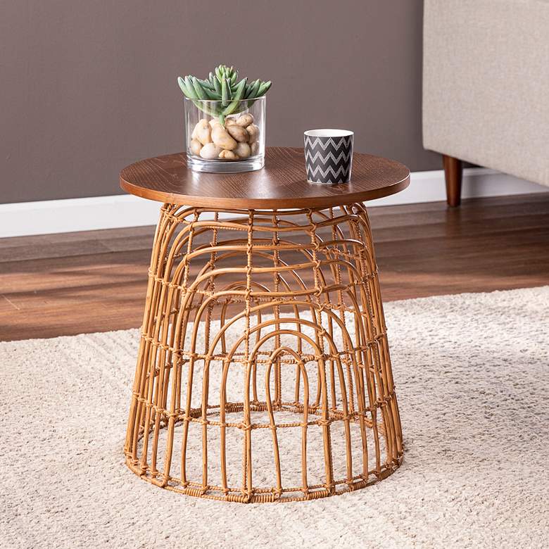 Image 1 Weaverdon 17 3/4" Wide Natural Round Accent Table