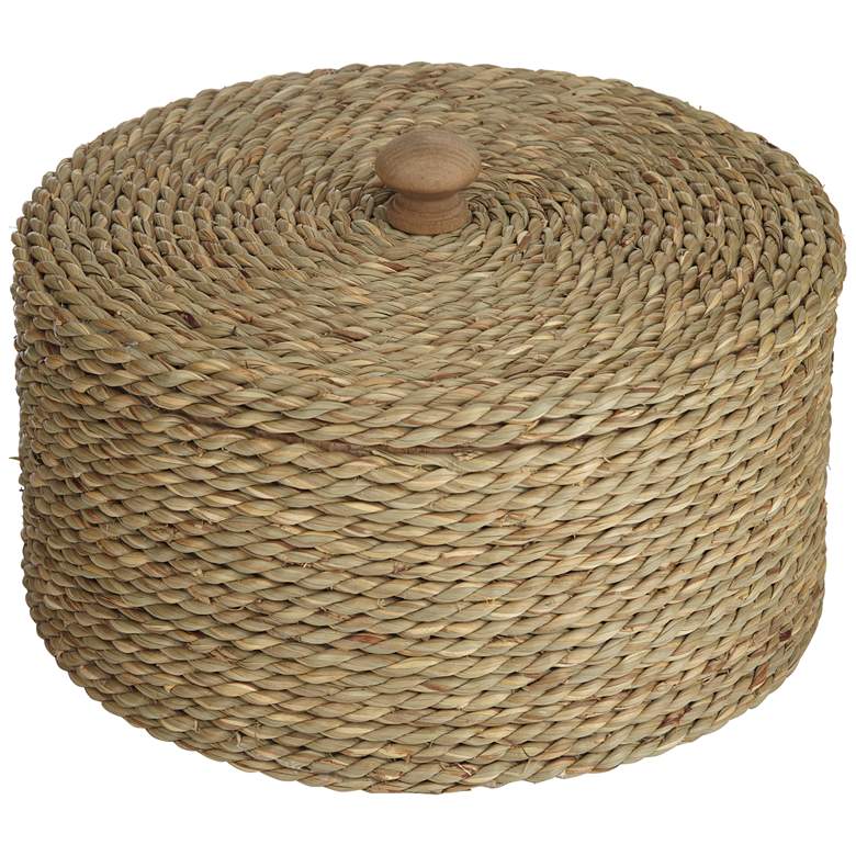 Image 2 Weavers Choice Natural Seagrass Round Decorative Box