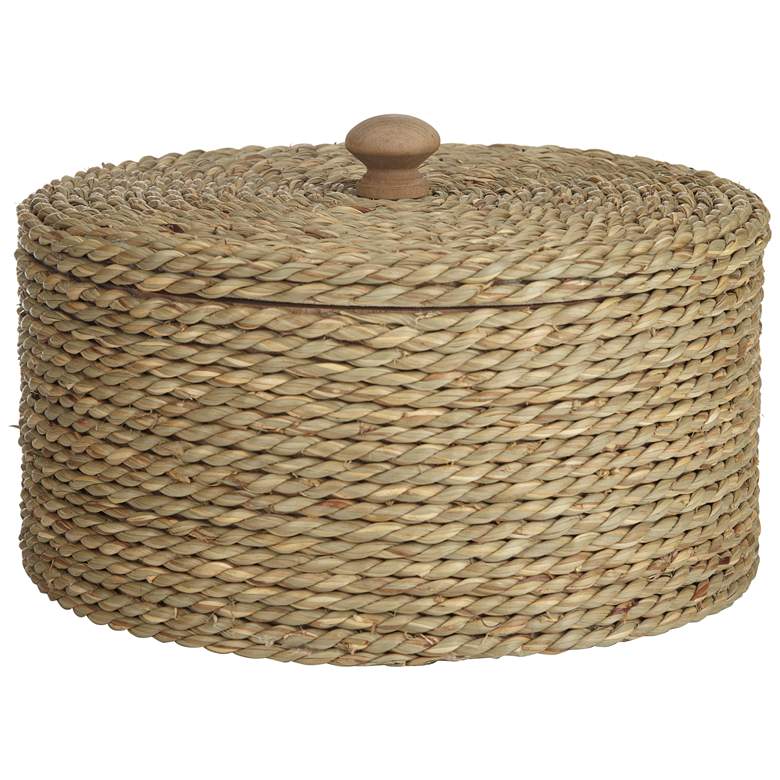 Image 6 Weavers Choice Natural Seagrass Round Decorative Box more views