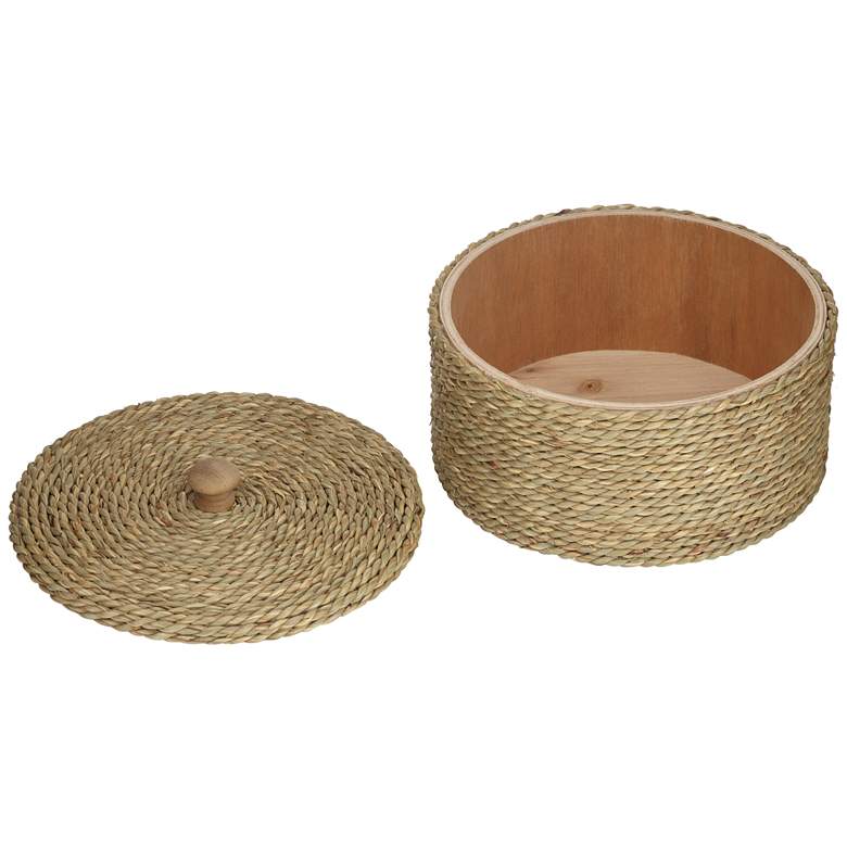 Image 7 Weavers Choice Natural Seagrass Round Decorative Box more views