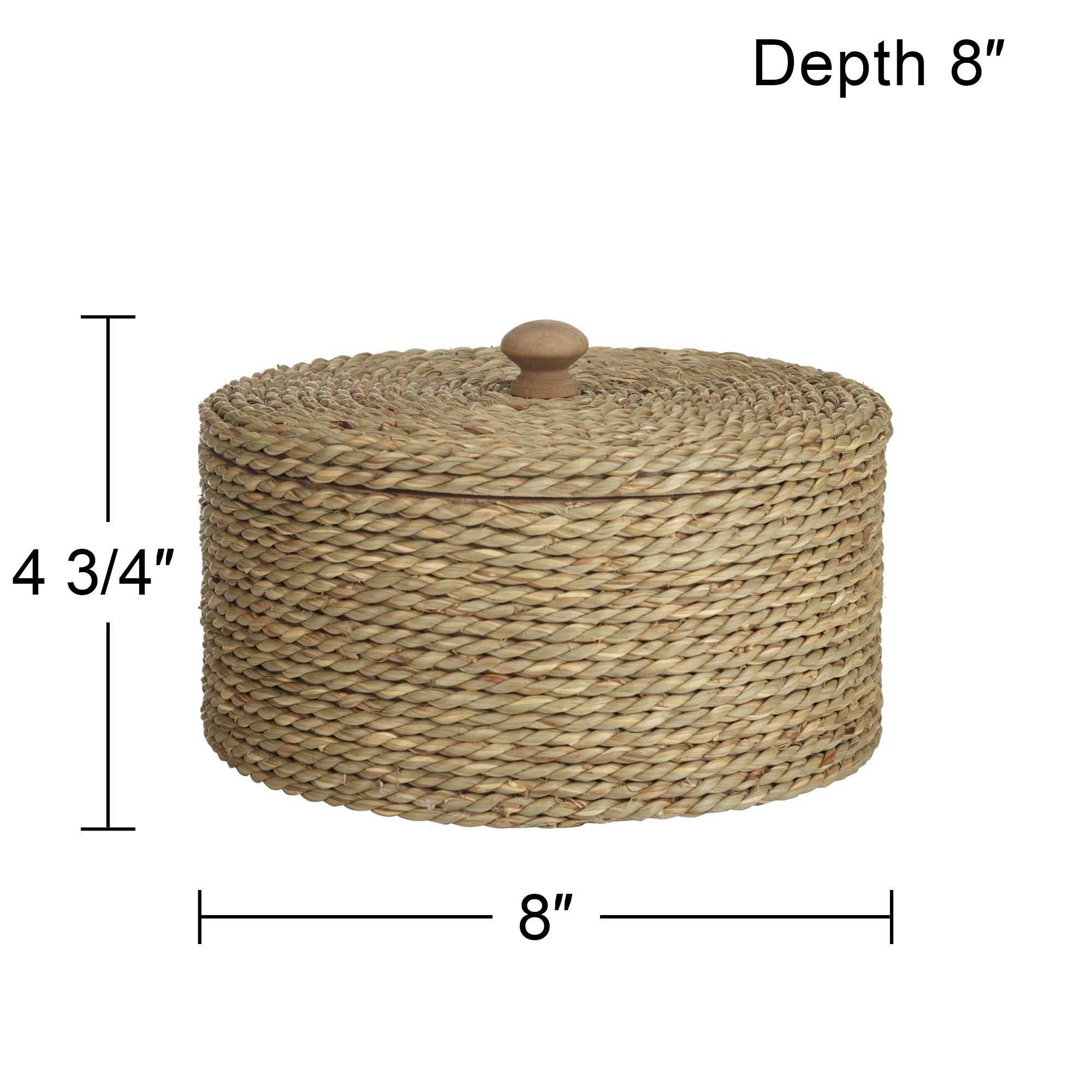 Weavers Choice Natural Seagrass Round Decorative Box in scene