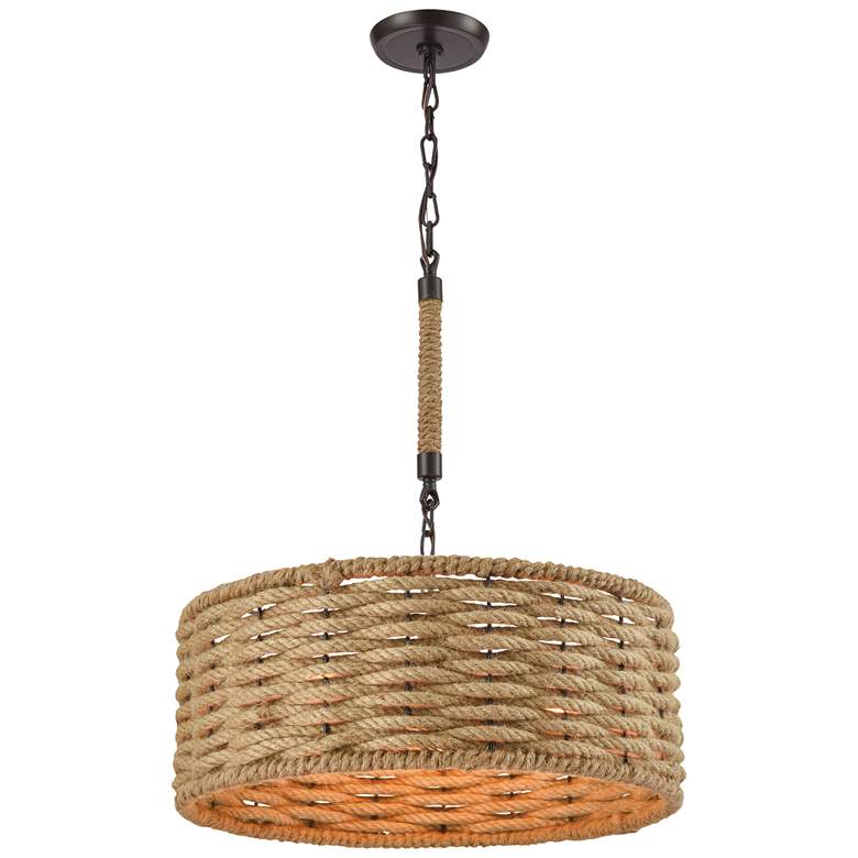 Image 1 Weaverton 19" Wide 3-Light Chandelier - Oil Rubbed Bronze