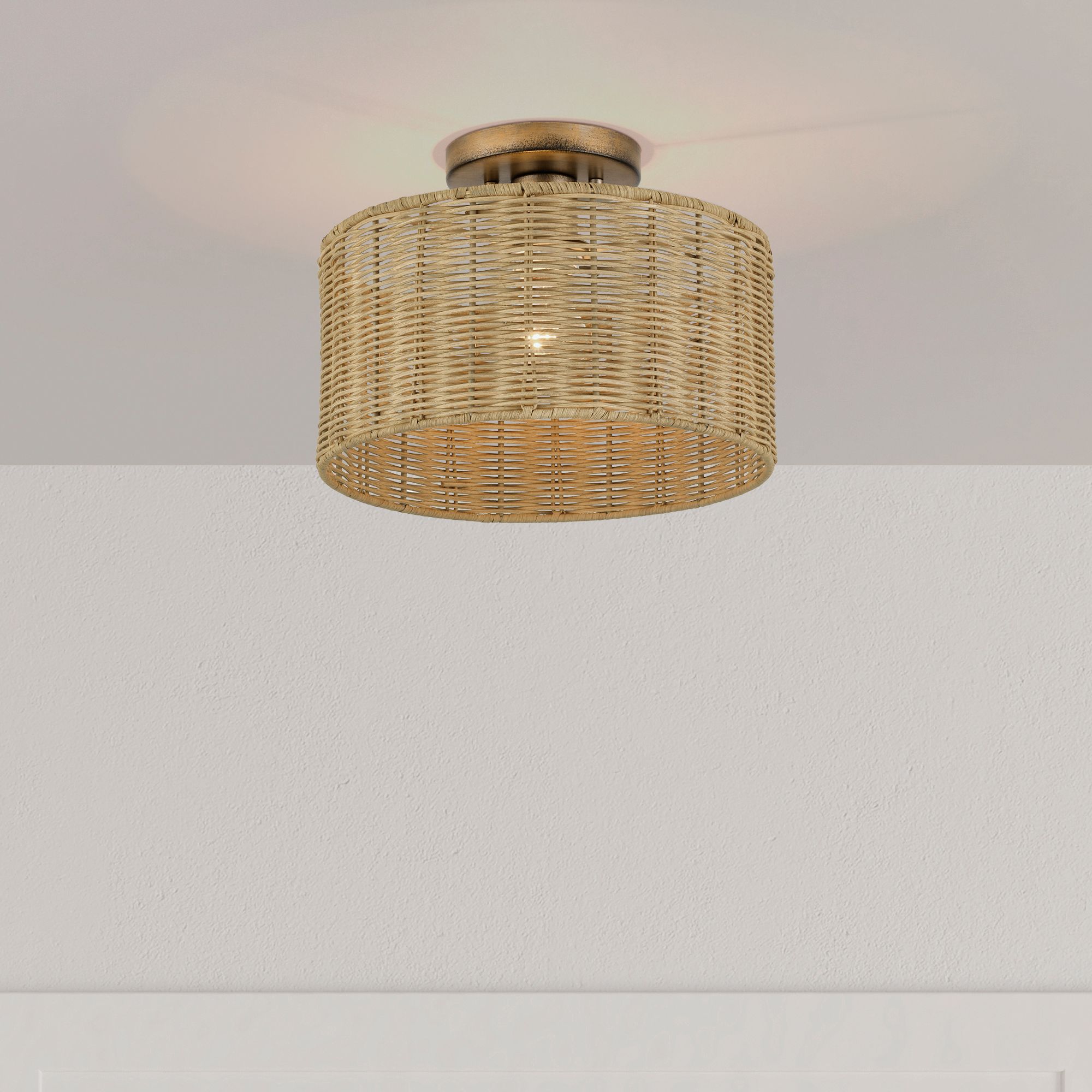 Weavington 1 Light Antique Gold Leaf Med