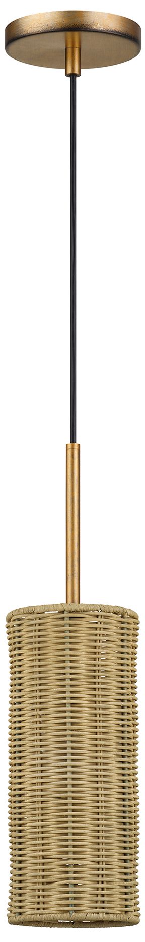 Image 2 Weavington 1 Light Antique Gold Leaf Mini Pendant more views