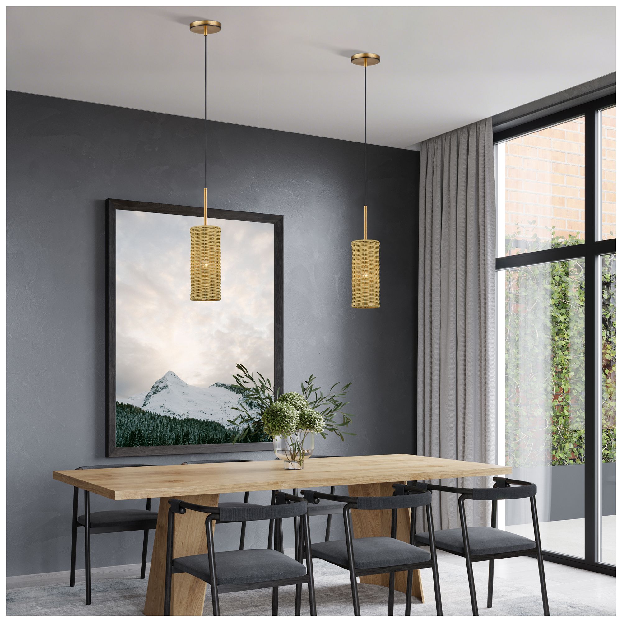 Weavington 1 Light Antique Gold Leaf Mini Pendant