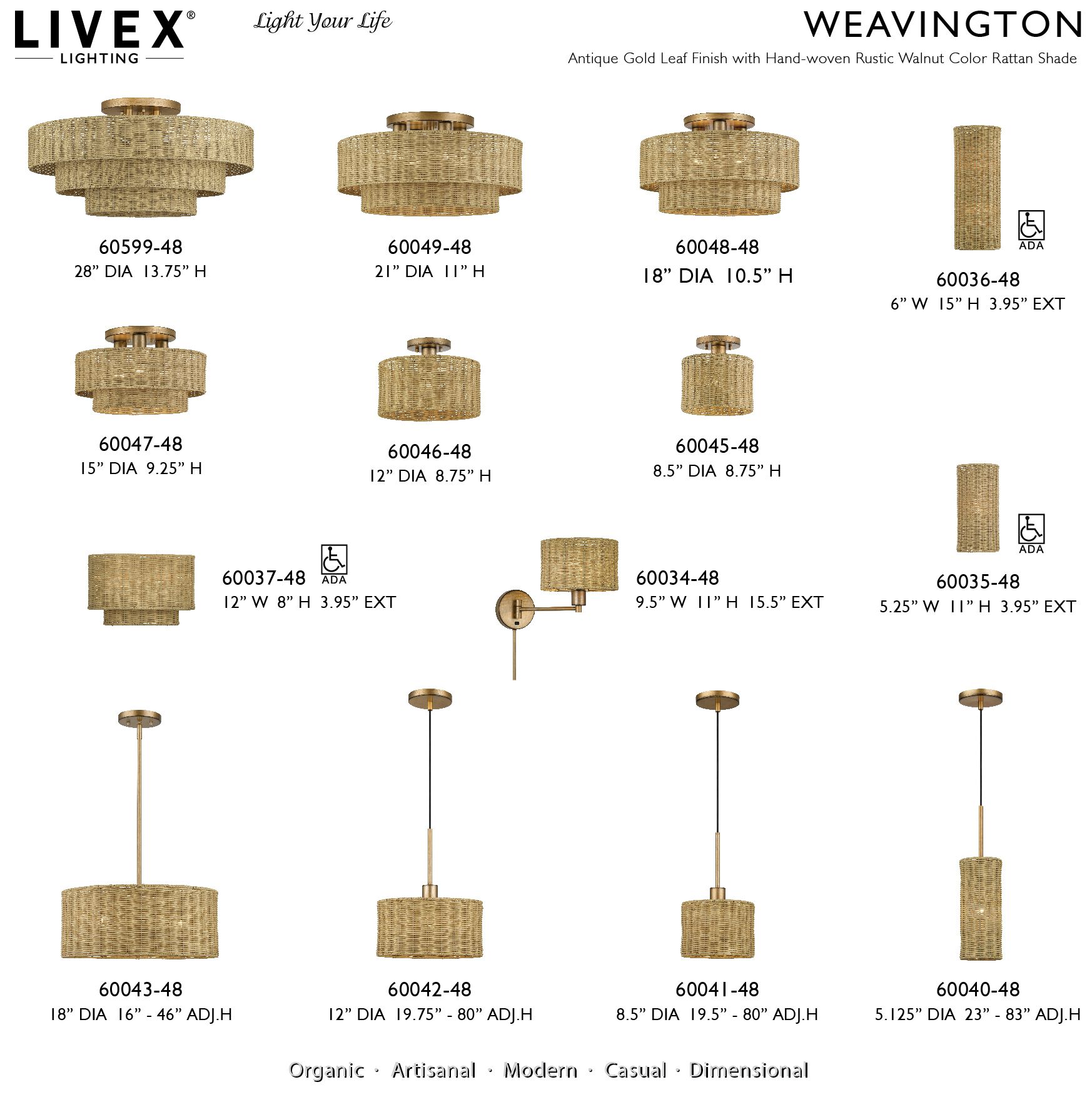 Weavington 1 Light Antique Gold Leaf Mini Pendant