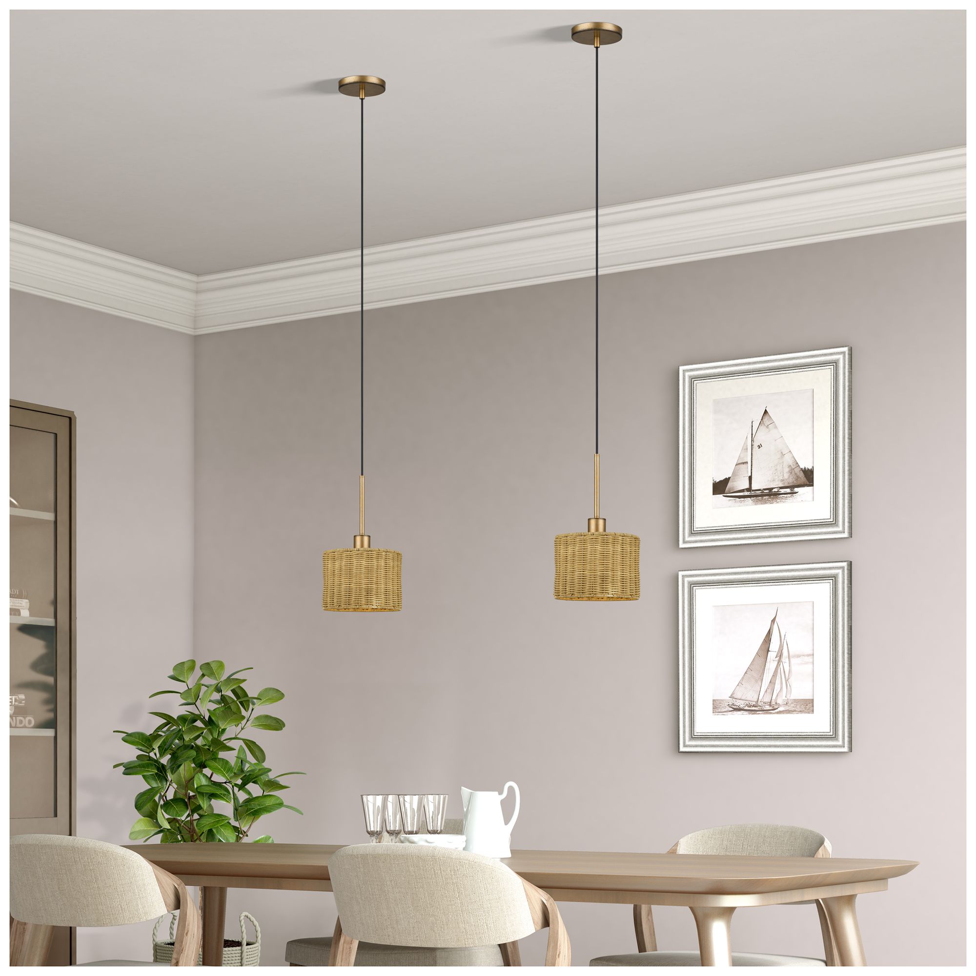 Image 7 Weavington 1 Light Antique Gold Leaf Mini Pendant more views