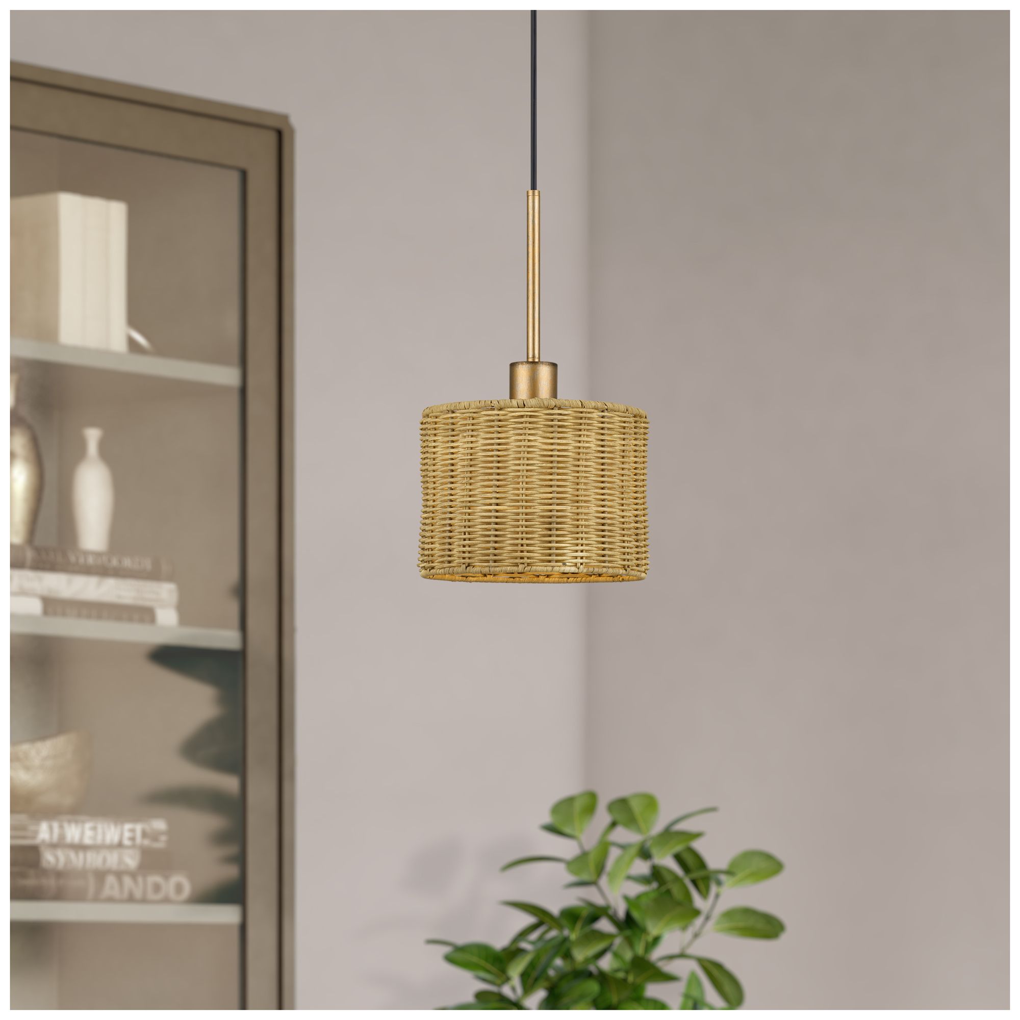 Weavington 1 Light Antique Gold Leaf Mini Pendant