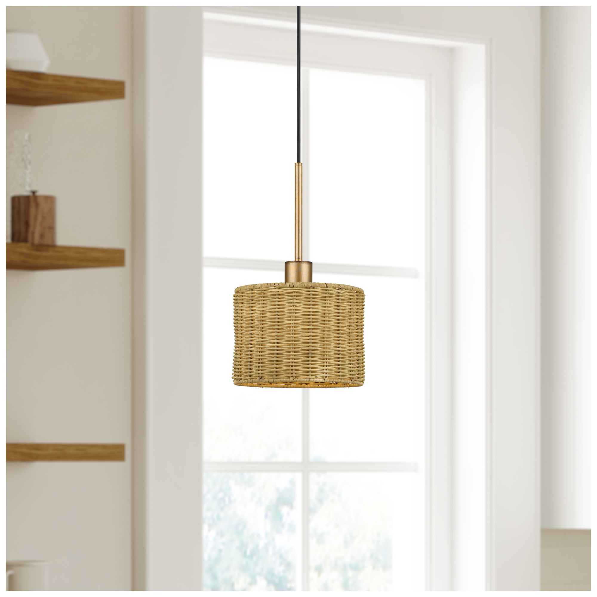 Weavington 1 Light Antique Gold Leaf Mini Pendant