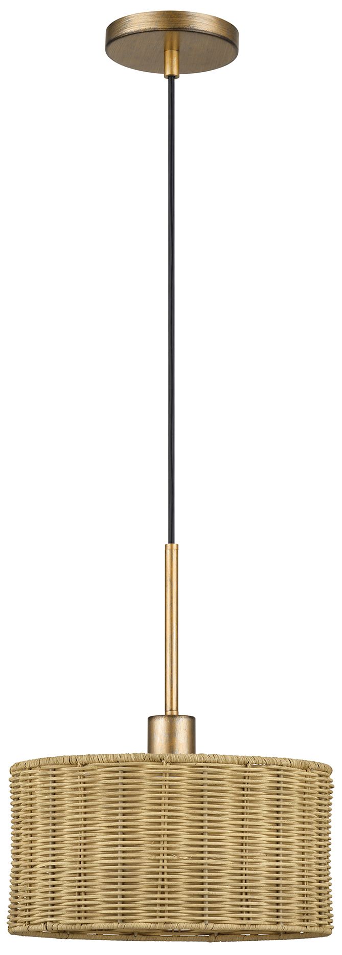 Image 2 Weavington 1 Light Antique Gold Leaf Pendant more views