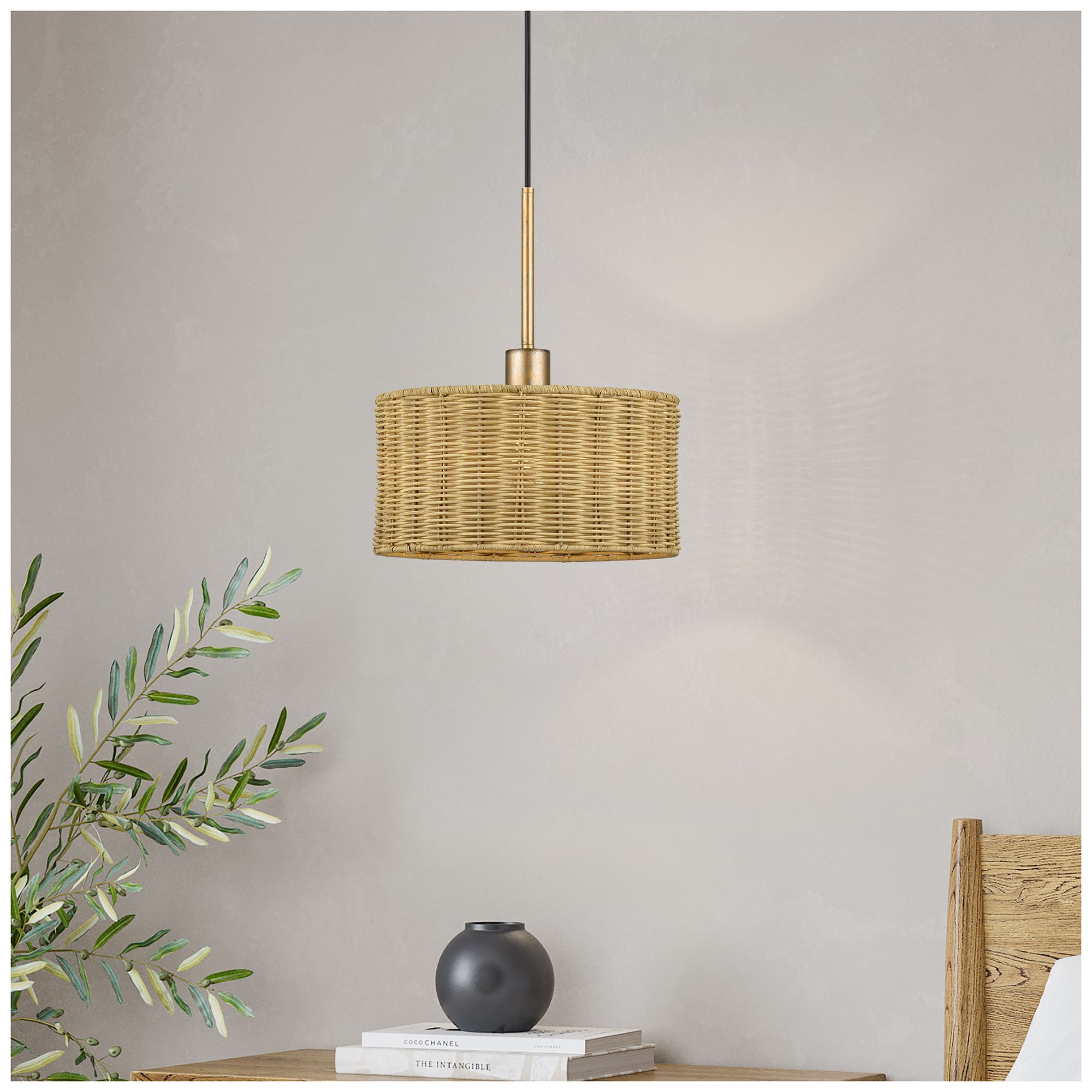 Weavington 1 Light Antique Gold Leaf Pendant