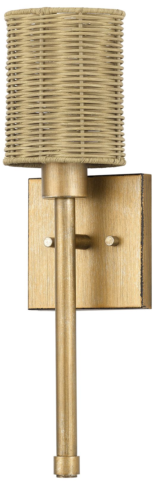 Image 3 Weavington 1 Light Antique Gold Leaf Single ADA Sconce more views