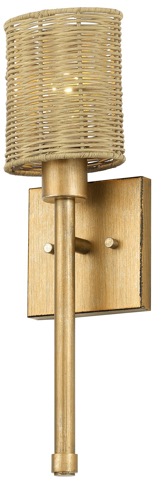 Image 5 Weavington 1 Light Antique Gold Leaf Single ADA Sconce more views