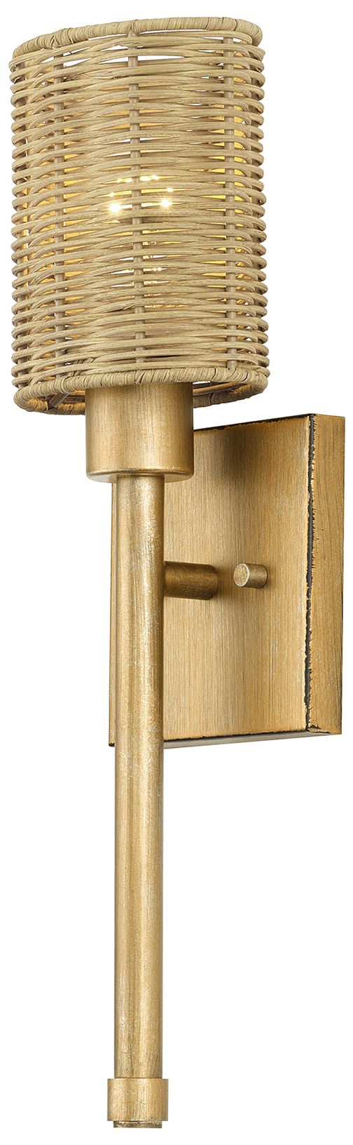 Image 6 Weavington 1 Light Antique Gold Leaf Single ADA Sconce more views