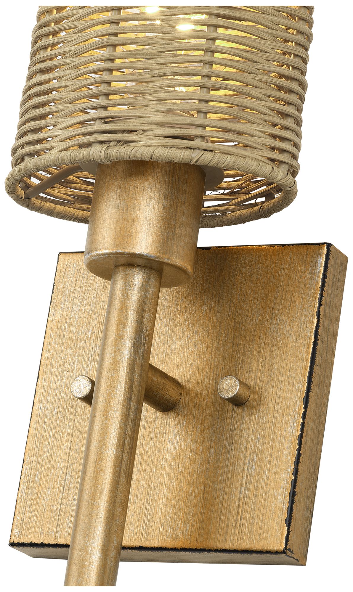 Image 7 Weavington 1 Light Antique Gold Leaf Single ADA Sconce more views