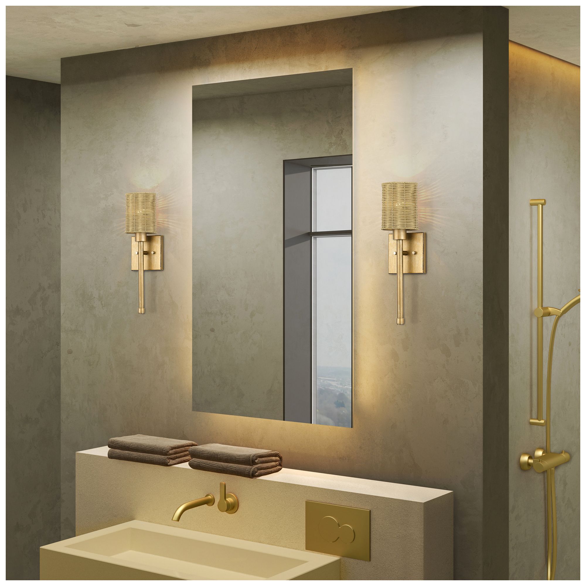 Weavington 1 Light Antique Gold Leaf Single ADA Sconce