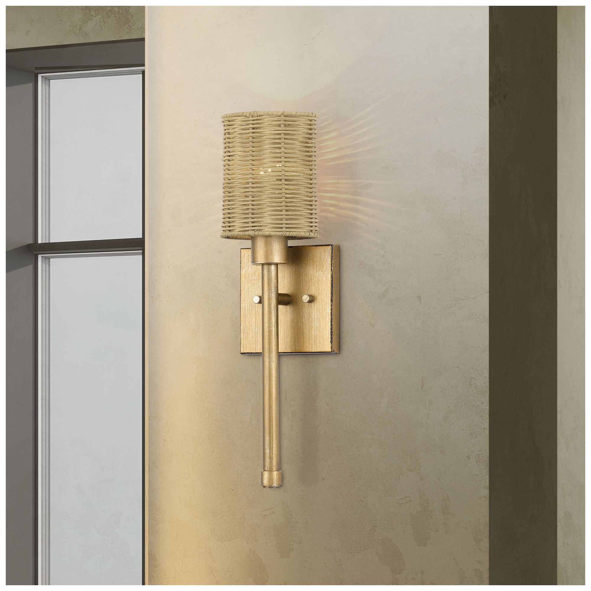 Weavington 1 Light Antique Gold Leaf Single ADA Sconce