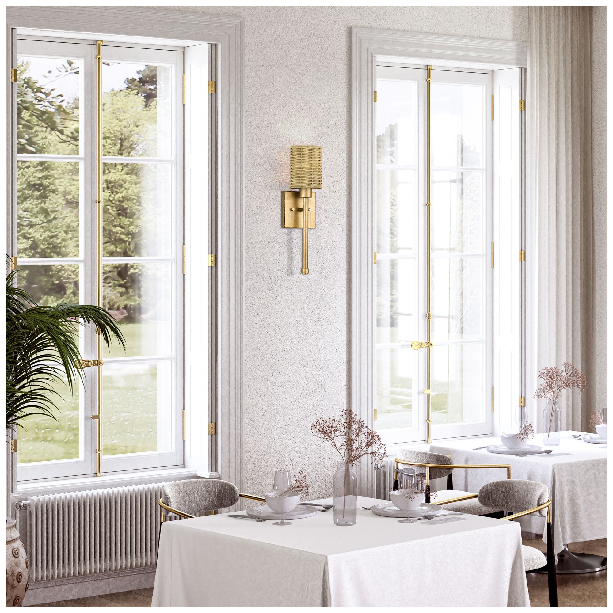 Weavington 1 Light Antique Gold Leaf Single ADA Sconce