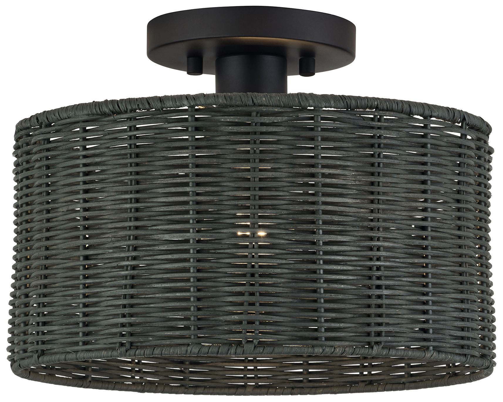 Weavington 1 Light Black Medium Semi-Flush