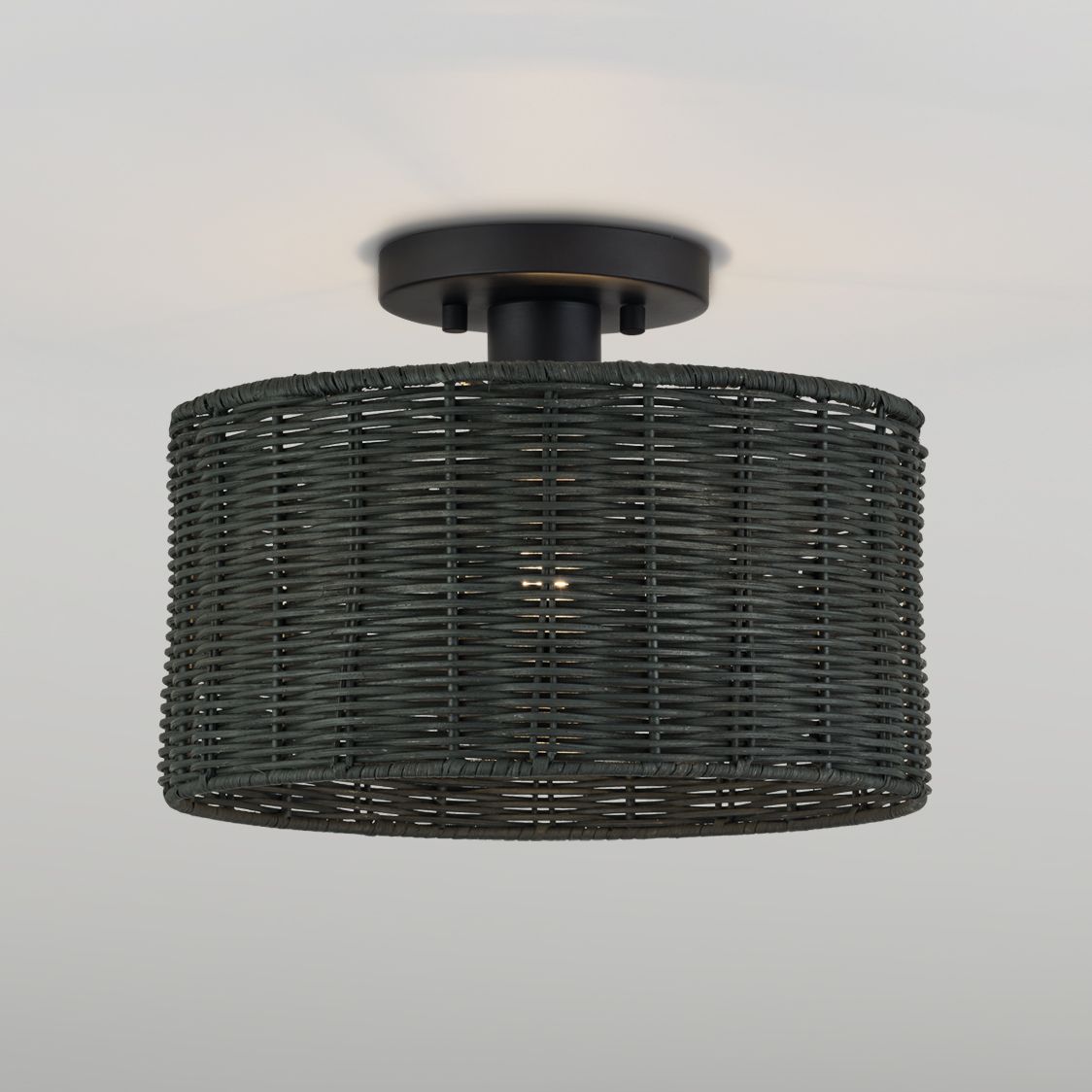 Weavington 1 Light Black Medium Semi-Flush